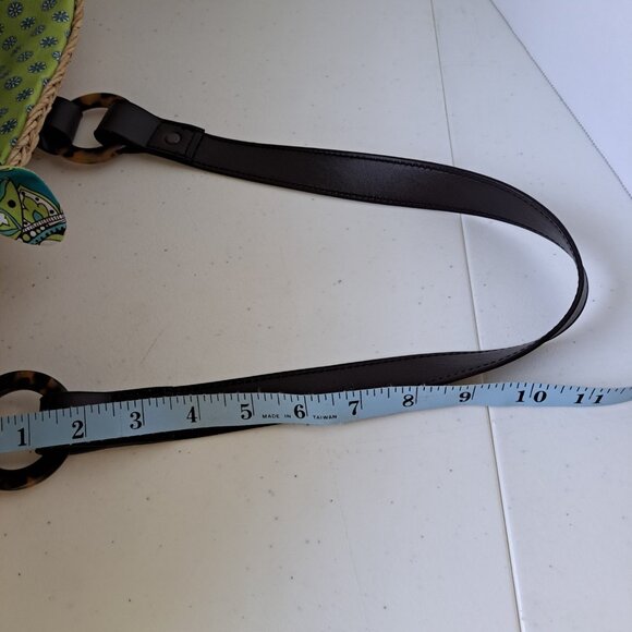 VERA BRADLEY Peacock Straw Tote Beach Pool Turquoise Green Seashells 2 Handles - Picture 8 of 15